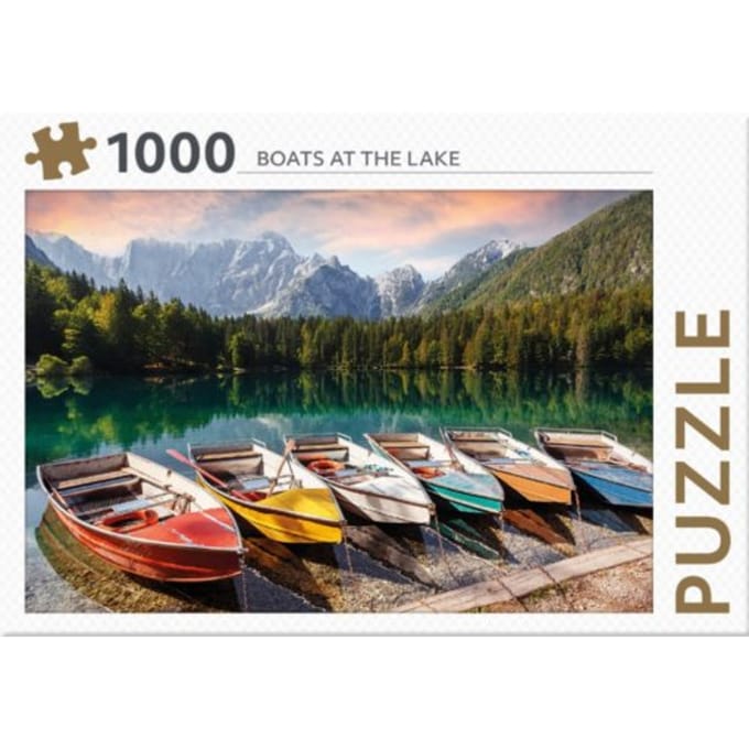 Rebo legpuzzel - 1000 st - Boats at the lake - Premium Quality