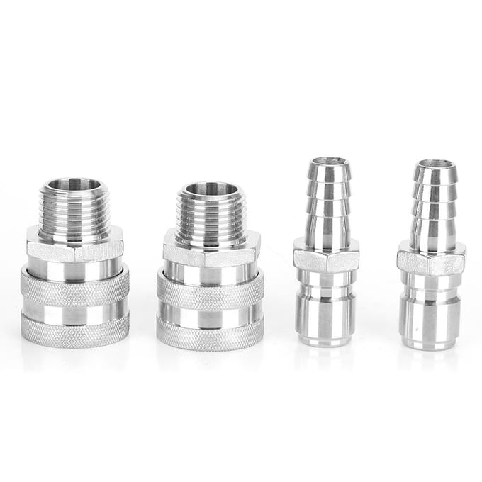 4 stuks G1/2in Draad Roestvrij Staal Snelkoppeling Adapter Fitting voor Thuis Bier Brouwen white