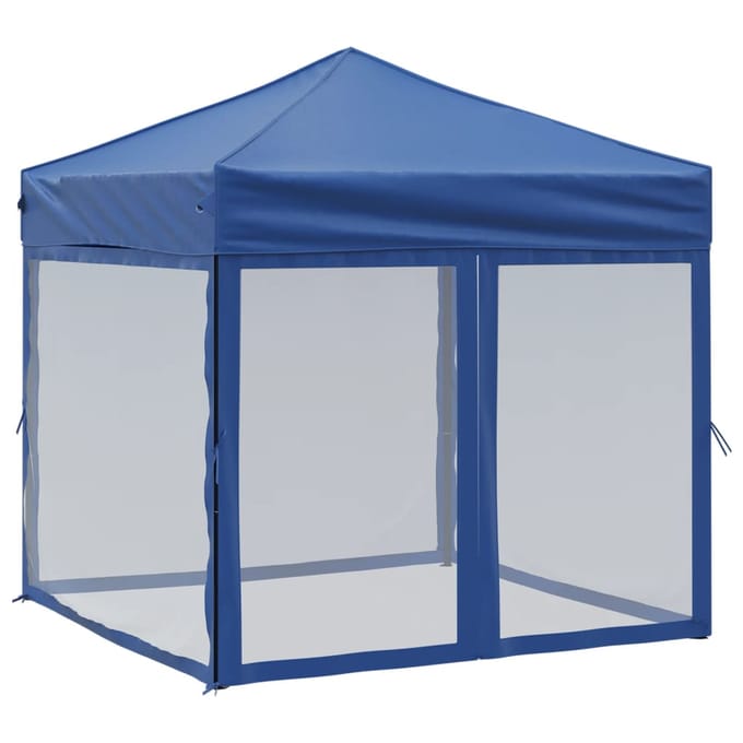 vidaXL - Partytent - inklapbaar - met - zijwanden - 2x2 - m - blauw