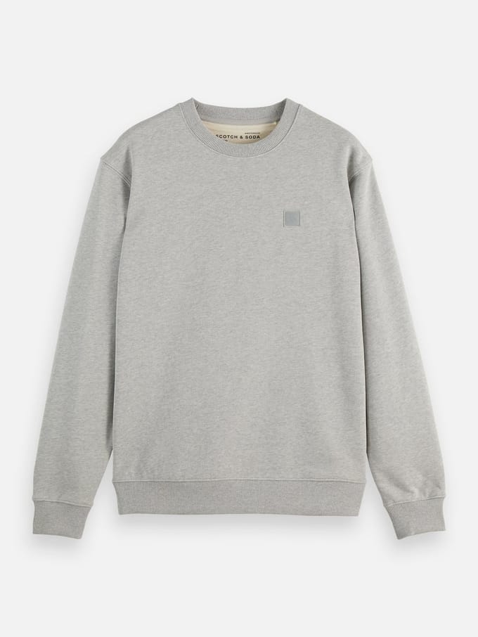 Regular fit sweatshirt van puur katoen met labelpatch