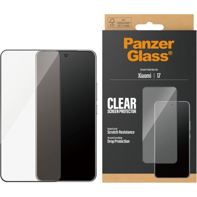 PanzerGlass Ultra-Wide Fit Anti-Bacterial Screenprotector incl. applicator voor de Xiaomi 17