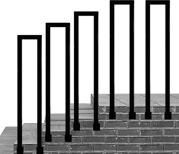 Trapleuning Metaal - Veiligheidsleuning Balustrade - Veilig Traplopen - Stevig Smeedijzer Ontwerp - 50cm Lengte - Zwart