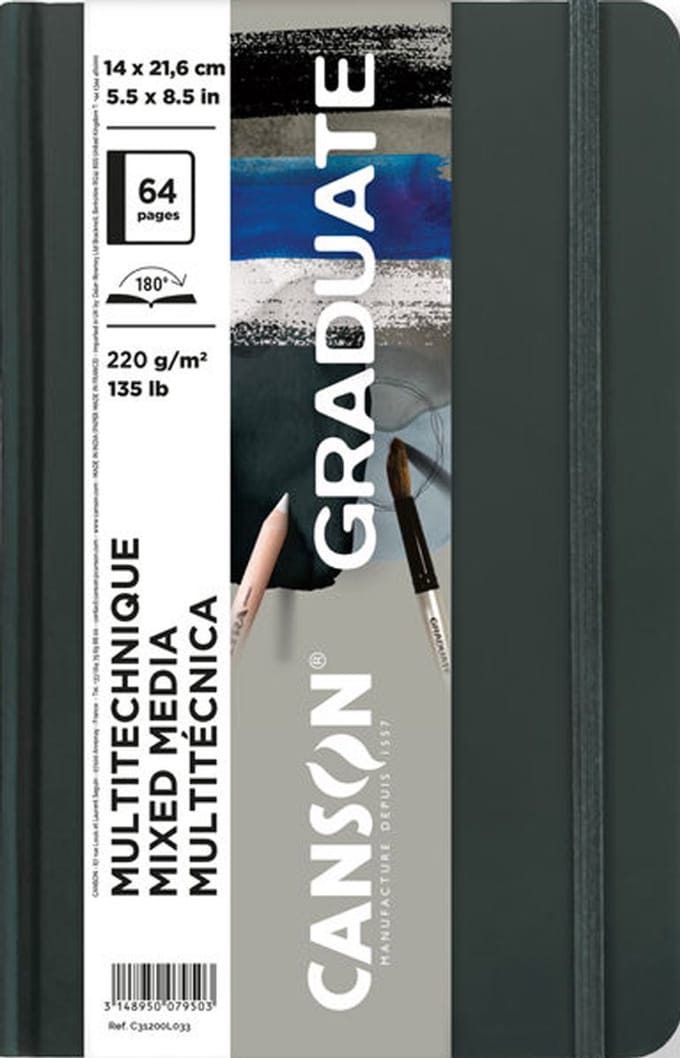 CANSON schetsboek Graduate Mixed Media, 140 x 216 mm, hardcover