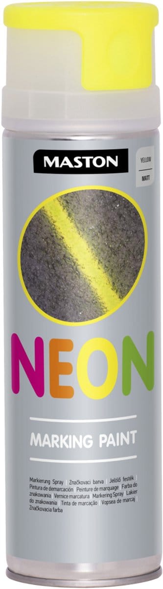 Maston Marking Paint NEON - Mat - Geel - Markeringsspray - 500 ml - spuitbus verf