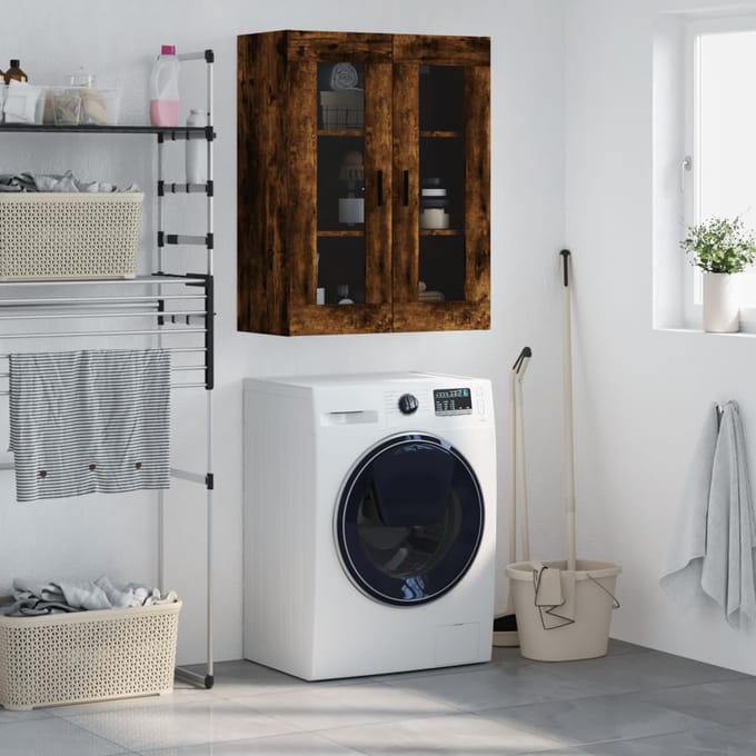 vidaXL - Bovenkast - 69,5x34x90 - cm - gerookt - eikenkleurig
