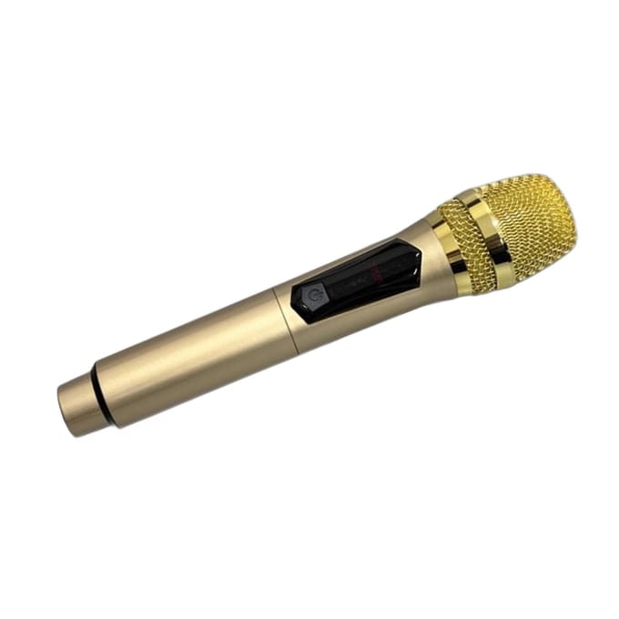 Draadloze microfoon voor thuis 1 voor 1 80Hz tot 15KHz Handmicrofoon met LED-scherm voor buiten thuis goud