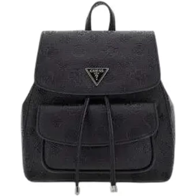GUESS vrijetijdsrugzak rugzak Cresidia II Flap Backpack Black Logo zwart
