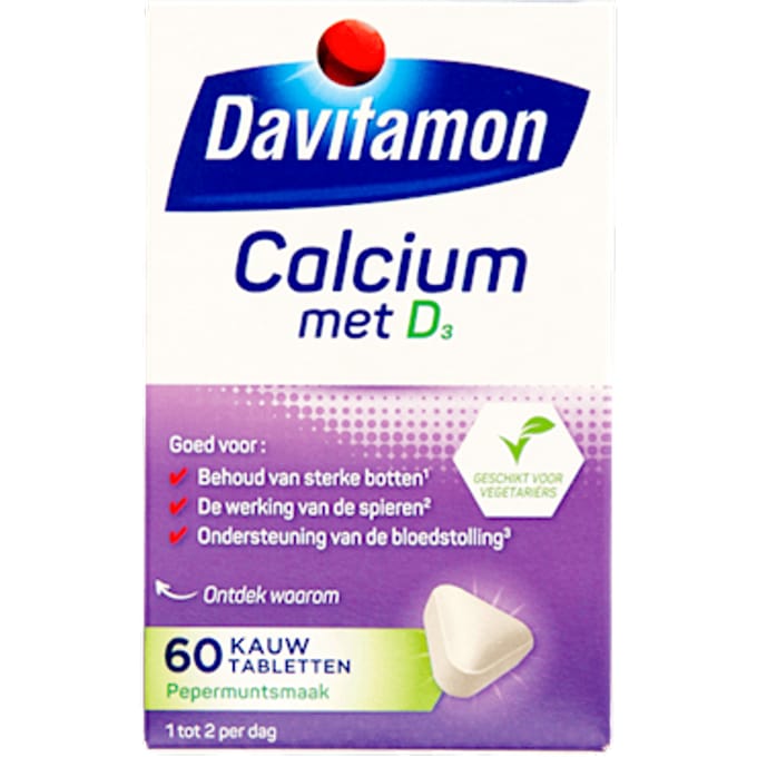 Davitamon Calcium met vitamine D3 - Pepermuntsmaak - Voedingssupplement