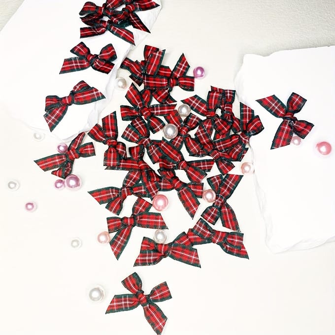 30 stuks DIY Ruit Kleine Strik Home Cadeau Decoratie Accessoires rood