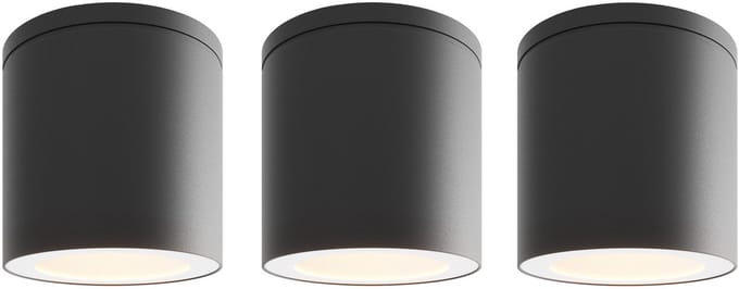 Ledvion - 3X LED Opbouwspot, Dimbaar, 3W, 2700K, IP54, Zwart