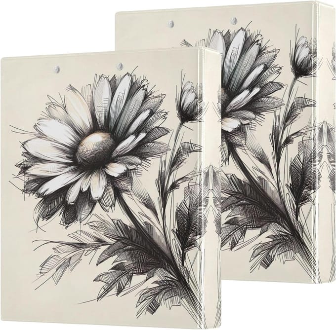 Ringband Mappen - Ordner Dossier - Documenten Organiseren - 3 D-ringen - A4 - Zwart Wit Daisy
