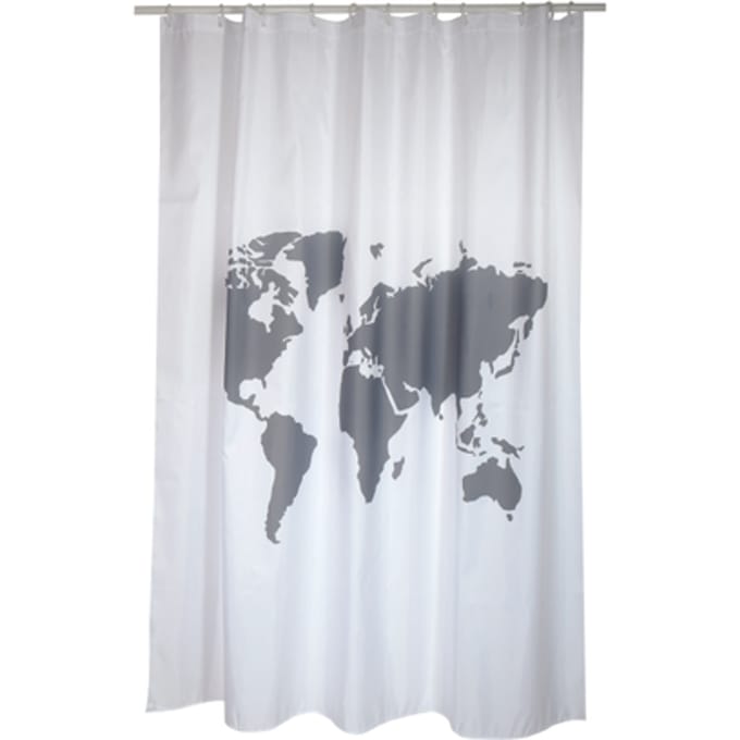 Msv Douchegordijn World Grijs 180cm