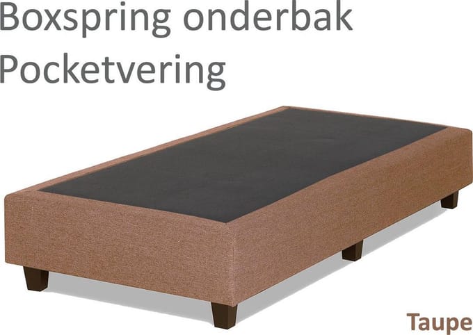 Boxspringonderbak Pocketvering, 80 x 200, Taupe | Losse boxspring | Boxspring bedbodem | Boxspring onderstel | Pocketboxspring | Boxspring zonder matras