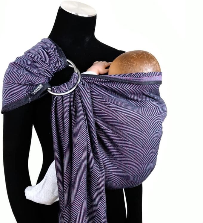 Babydrager - Draagdoek Ringsling - Kind Dragen - Anatomisch Correct - 180 cm - Zwart