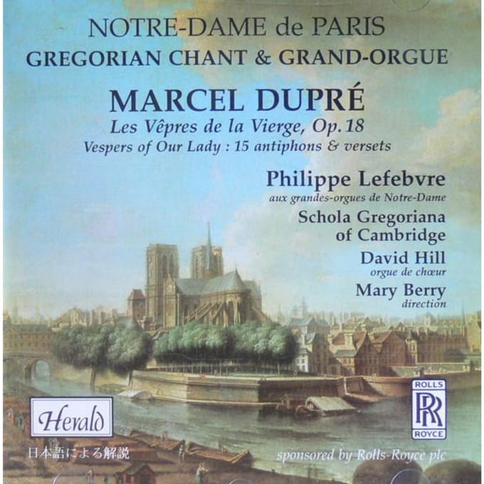 CD MARCEL DUPRÉ / PHILIPPE LEFEBVRE, D - Marcel Dupre Les Vepres de la Vierg HAVPCD170 Herald 1995 Japan Klassiek Gebruikt white