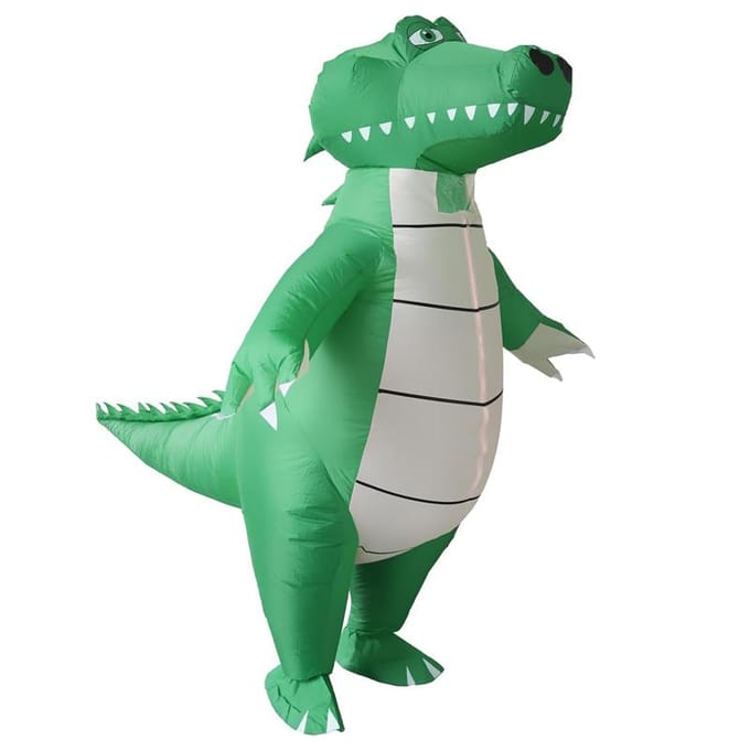 Groot Opblaasbaar Krokodillenkostuum, Volwassenen One size (150-190cm) groen