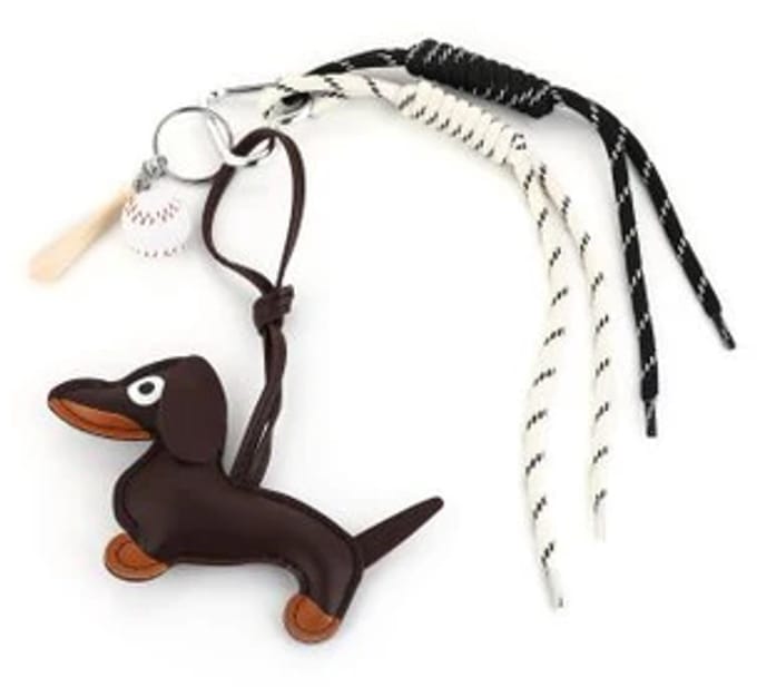 Bijoutheek Tas Hanger Tekkel Hond Bruin
