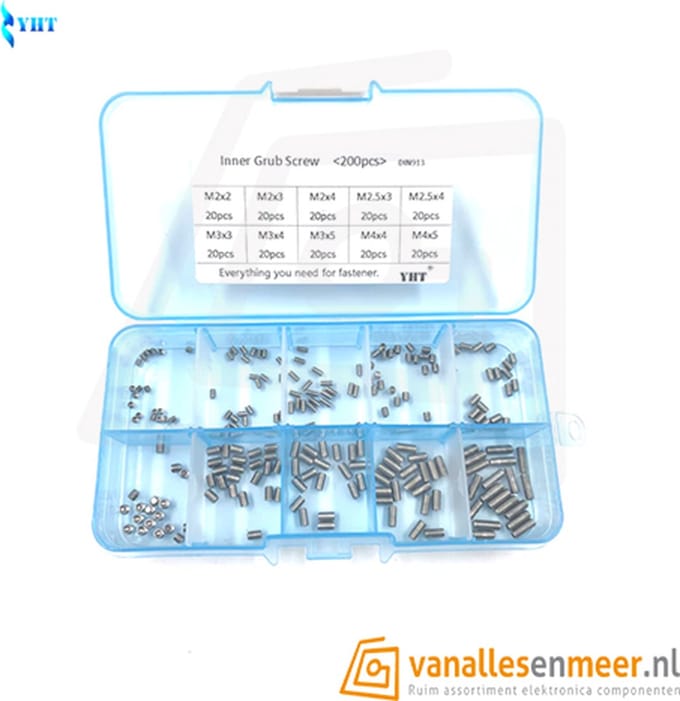 Koploze bouten 304 rvs assortiment doos 200 stuks