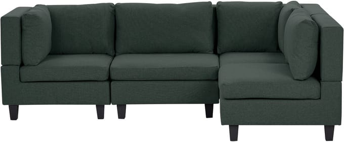 UNSTAD - 4-zitsbank modulair - Donkergroen - Linkszijdig - Polyester
