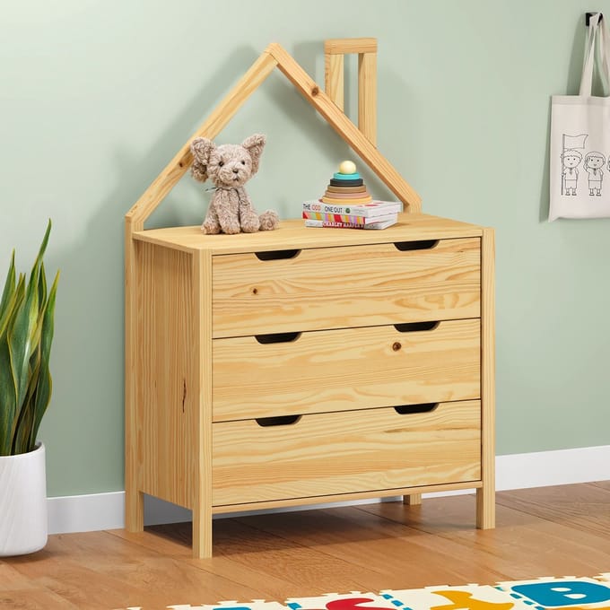 Kinderkamer-ladekast ELANO - Naturel