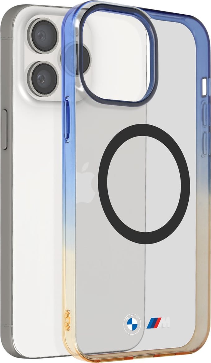 BMW M-Line Gradient Bumper Back Case (MagSafe Compatible) - Apple iPhone 15 Pro Max (6.7") - Grijs