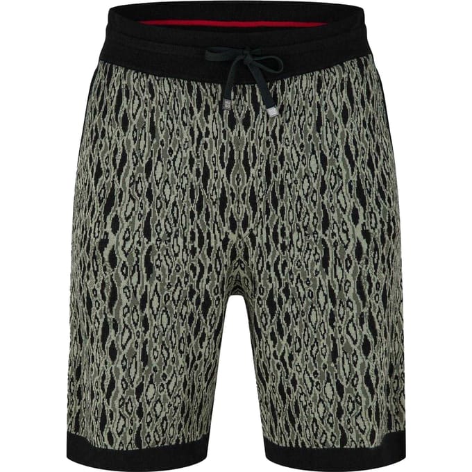 Hugo Heren Sweat Shorts met dierenprint (Groene afdrukken)