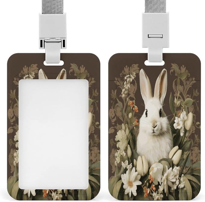 Badge Houder - Kaarthouder Portemonnee - Veilige Kaart Opslag - Versterkte ABS Constructie - 10.9 x 6.9 cm - Wit