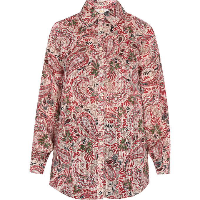 usha Blouse Dames Wol Wit Veelkleurig