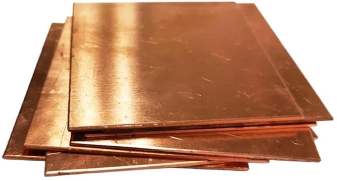 Koperplaat Metaal - Cu Plaat - Industrieel Gebruik - Superieure Geleider - 200 x 200 mm - Metaalkleur