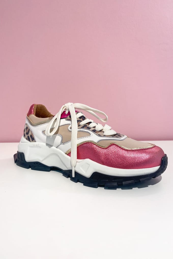 DWRS label Chester Leopard White / Pink Taglia: 41 | Sneakers Outlet | Donna | Bianco