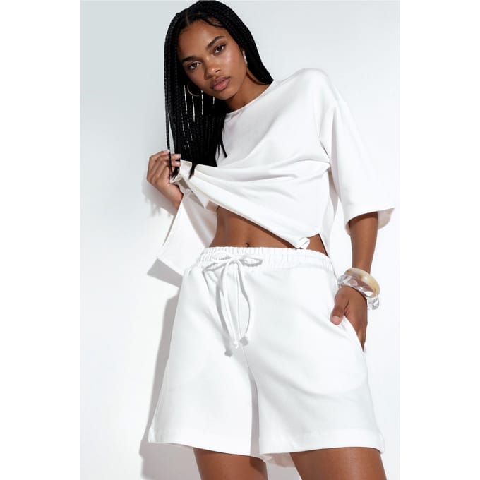 Middenhoog Taille Trekkoord Sweatshorts