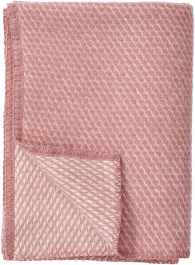 Klippan - ledikantdeken- Velvet - roze- wollen deken- 90x130cm