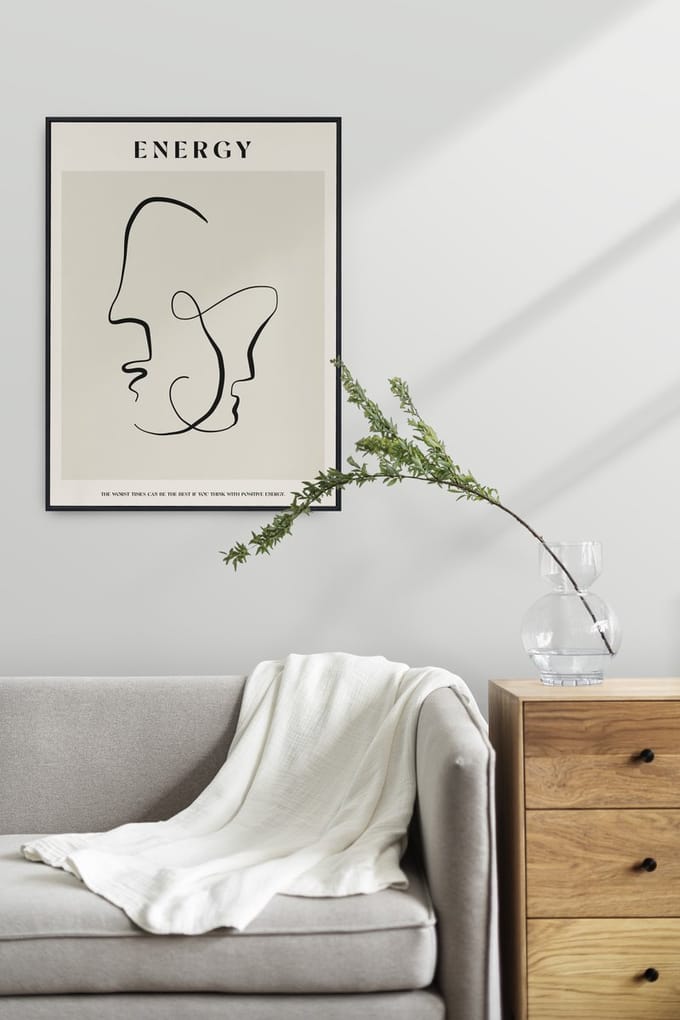 Positieve Energie Line Art Poster 30x40 cm