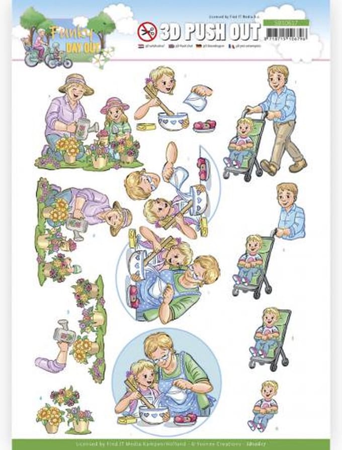 3D Push Out - Yvonne Creations - Funky Day Out - Garden