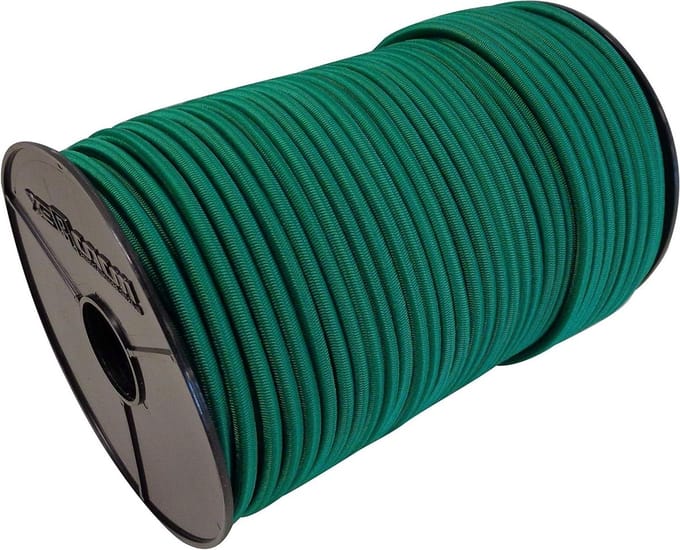 Expandertouw - Rubberen koord - Dekzeil bevestigen - Sterk elastisch - 40 meter - Groen