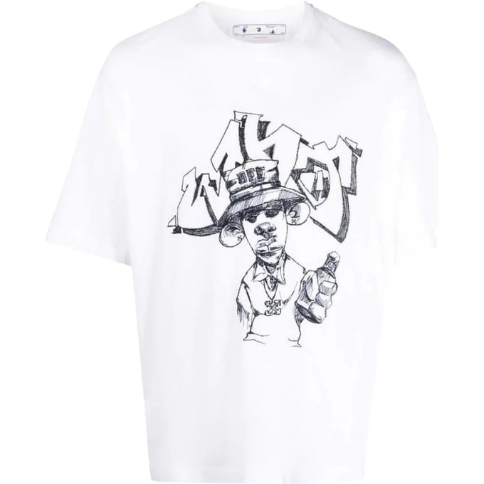 Off-white Graff Freest Over Skate T-shirt Met Korte Mouwen, Wit