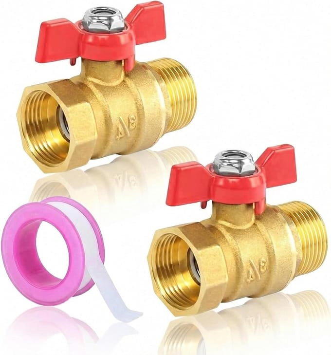 Kogelkraan Messing - Afsluitkraan Binnen Buiten - Waterleiding Afsluiten - Met Vlindergreep - 3/4 Inch DN20 - Messingkleur