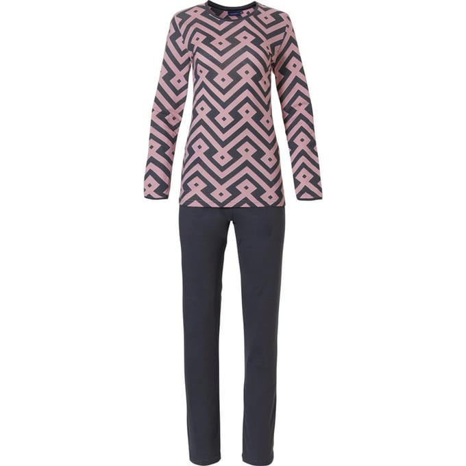 Pastunette  - Maat 48 - Graphic Mauve - Pyjamaset - Roze/Grijs