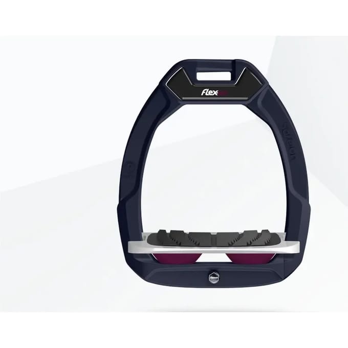 Veiligheidsstijgbeugels Paardrijden Hellend Grip Marine/Grijs/Paars Flex-On Safe-On