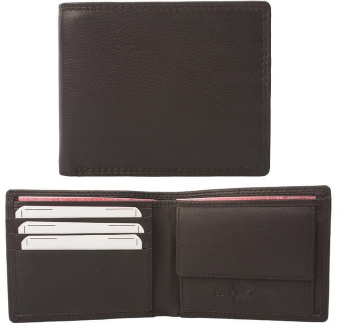 Houtkamp Leren Heren Portemonnee – Compacte Portemonnee voor Mannen - Echt Leer – Bruin