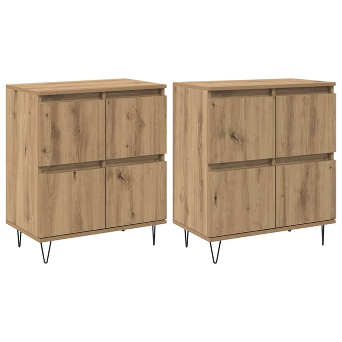 vidaXL - Dressoirs - 2 - st - artisanaal - eikenkleurig
