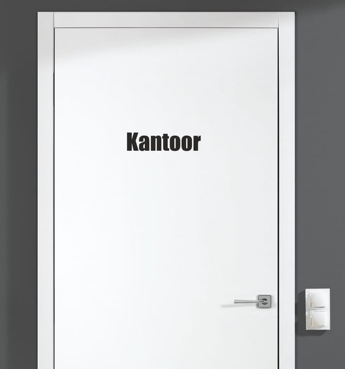 Deursticker - Kantoor - Zwart 13,5x3,5