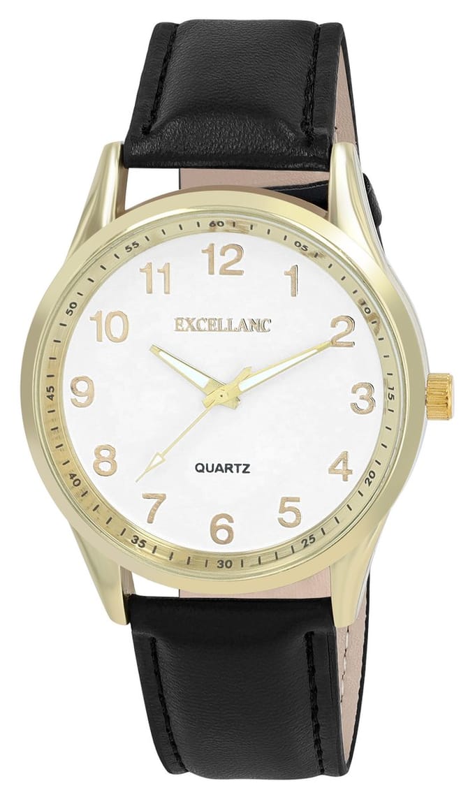 EXCELLANC Herenhorloge van imitatieleer Mineraalglas