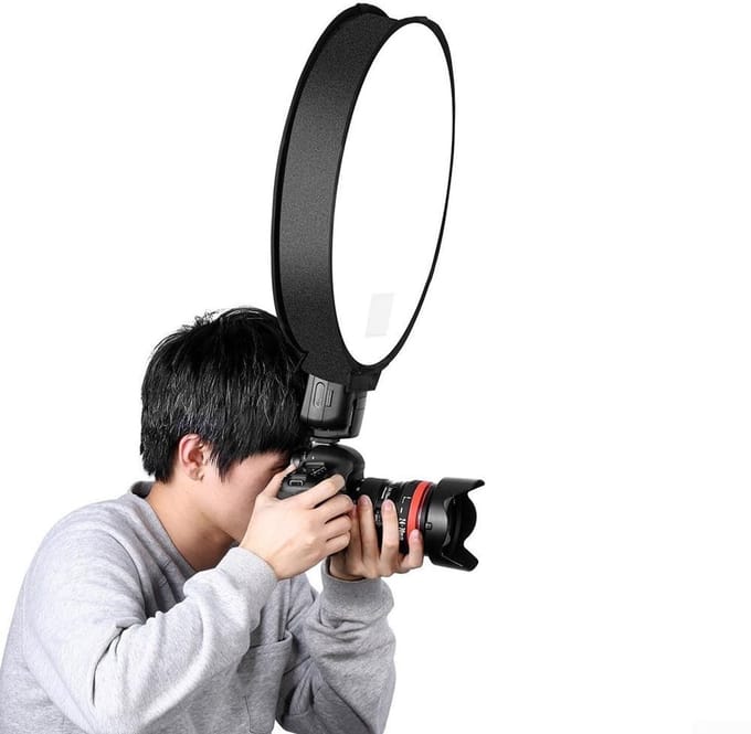 Dailygoods- Softbox Professionele Verlichting - Ronde Softbox - Diffuser - 40cm - Geschikt voor Camera - Verbeter uw Fotografie