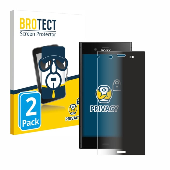 BROTECT - privacy screenprotector voor Sony Xperia XZ1 - Folie Beschermfolie Blauwlichtfilter 2 Stuks