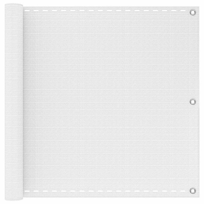 vidaXL - Balkonscherm - Wit - 75 - x - 700 - cm - HDPE - en - Aluminium