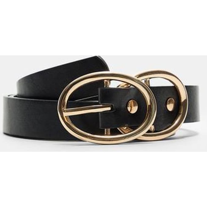 Stradivarius Riem met dubbele gesp  Zwart 80