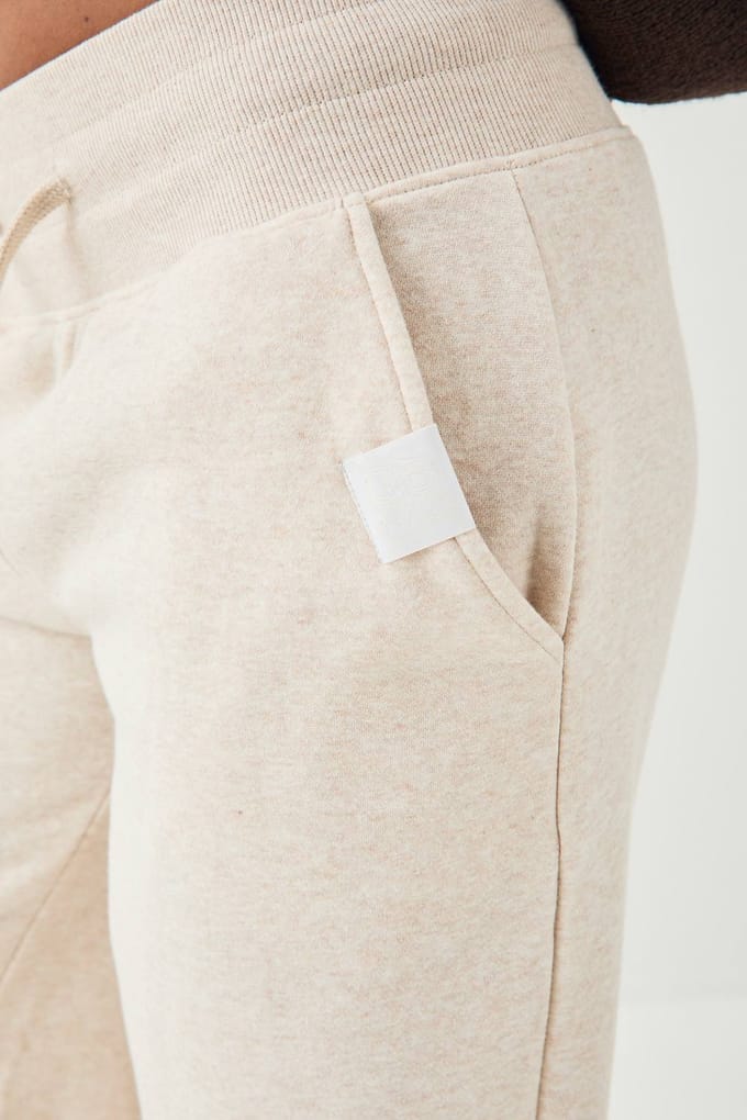Dames DSGN Studio Diepe Tailleband Wijde Pijpen Jogger | Havermout | Maat: XL
