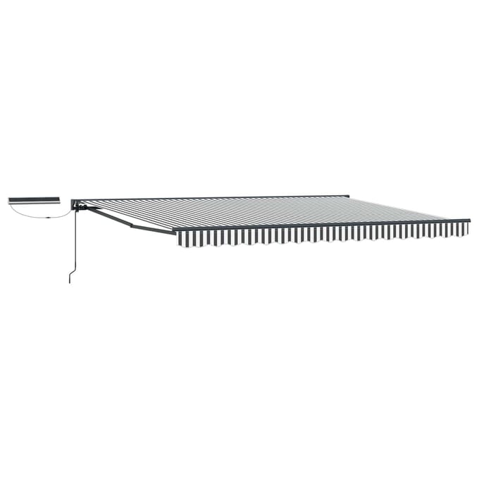 vidaXL - Elektrisch - Uitschuifbare - Zonneluifel - Antraciet - en - Wit - 5 - × - 3,5 - m
