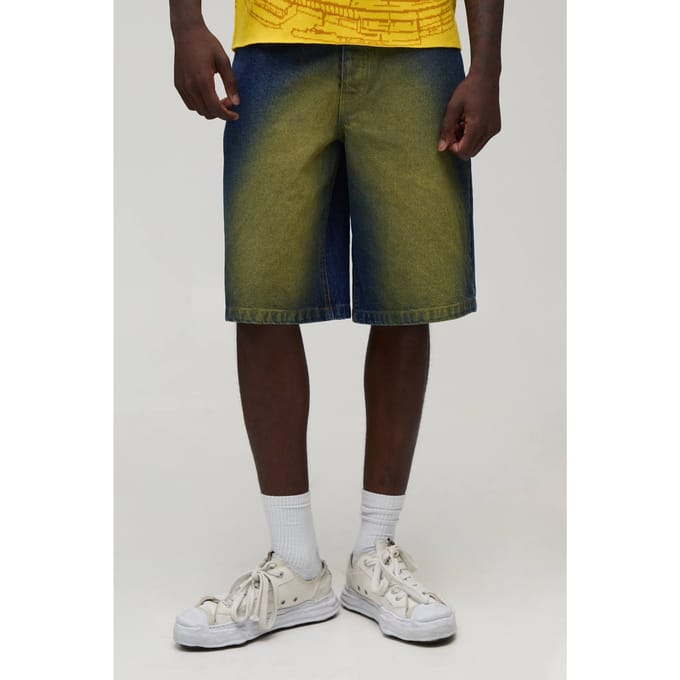 Regular Getinte Denim Jorts | Mid Blue | Size 30